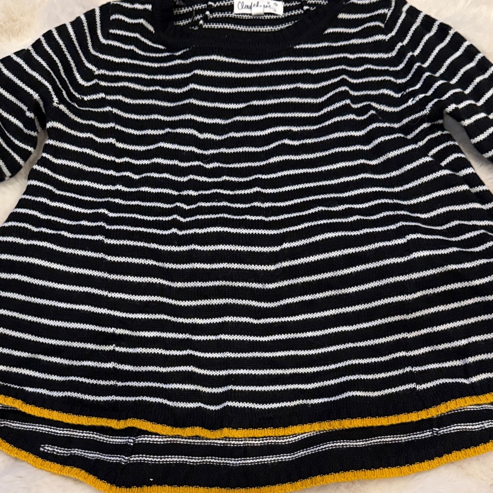 Cloud Chaser Black and White Striped Sweater